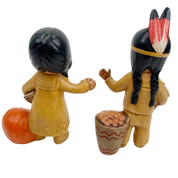 Vtg Thanksgiving Decor Native American Indian Figurine Duncan Enterprises 1981 - Picture 6 of 13